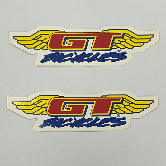 GT BMX Bicycles Wing Sticker Mid School Era Retro Decal Set of 2 - Vintage 1990s