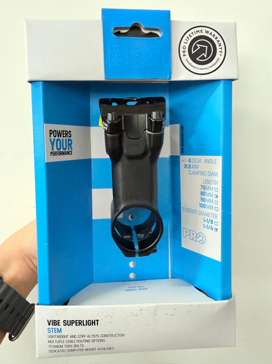 PRO Vibe Superlight 1-1/4 Stem-Black-31.8mm (Angle +-6)