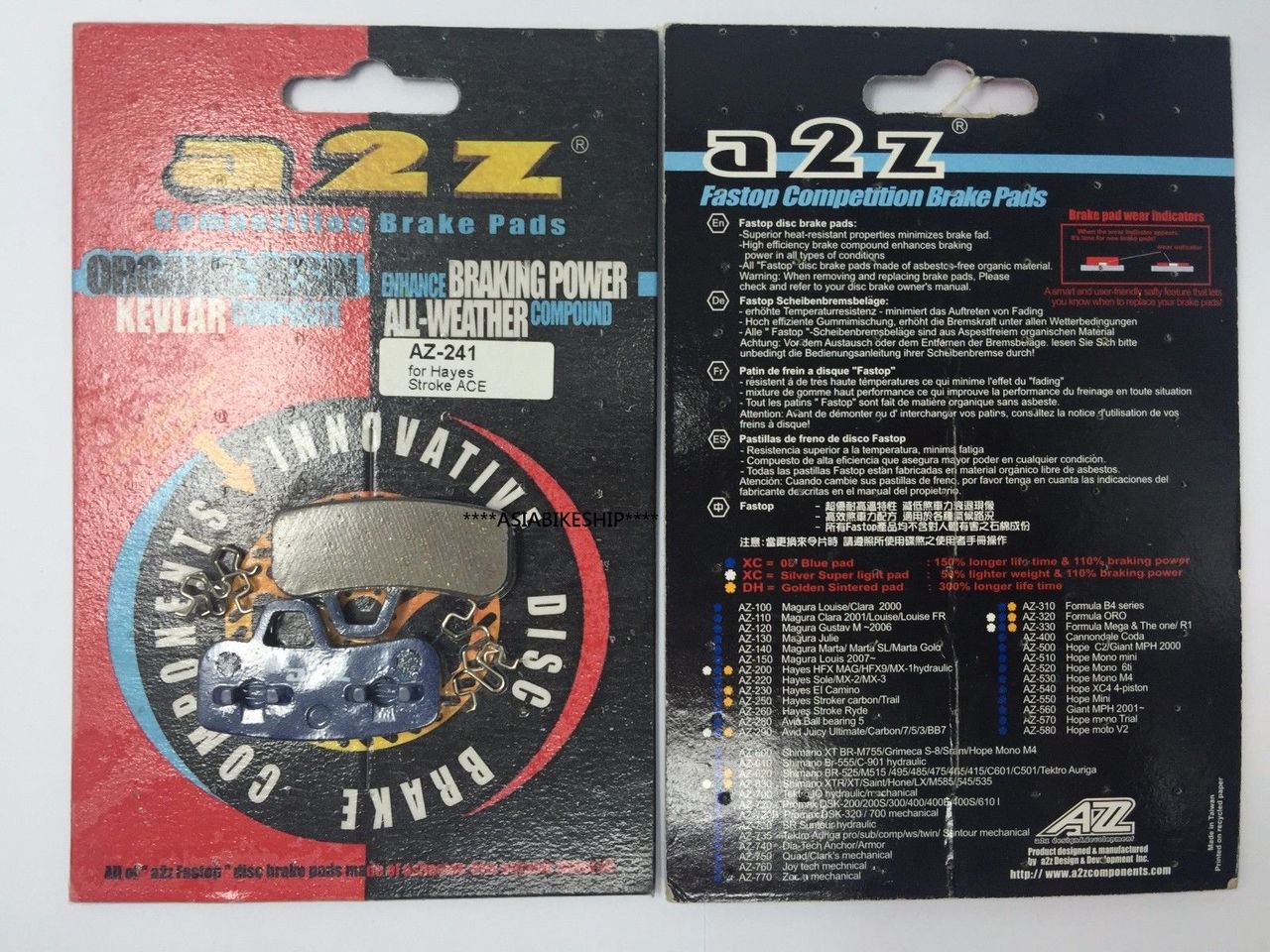 A2Z AZ-241 For Hayes Stroke Ace Disc Brake Pad