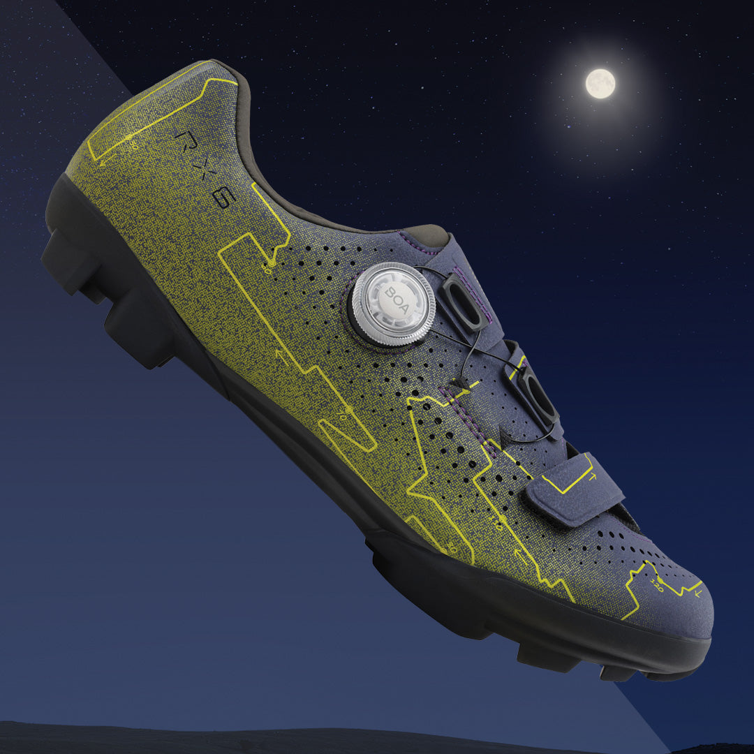shimano gravel bike shoes Shimano SH-RX600 Gravel Bike Shoes-Wide Dark Night Yellow-Wide / 40