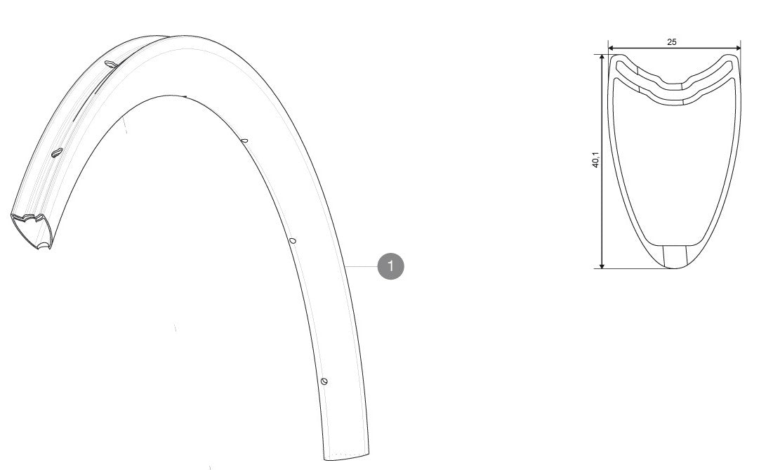 Mavic Cosmic Carbone 40 Tubular Rim