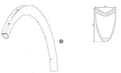 Mavic Cosmic Carbone 40 Tubular Rim