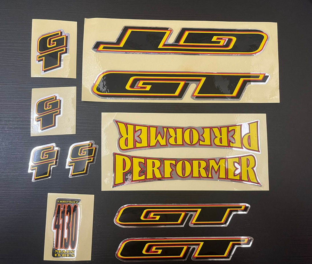 GT BMX Performer Vintage 1990's Old School 11-piece Sticker Set