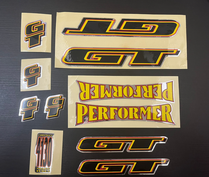 GT BMX Performer Vintage 1990's Old School 11-piece Sticker Set