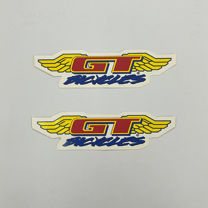 GT BMX Bicycles Wing Sticker Mid School Era Retro Decal Set of 2 - Vintage 1990s
