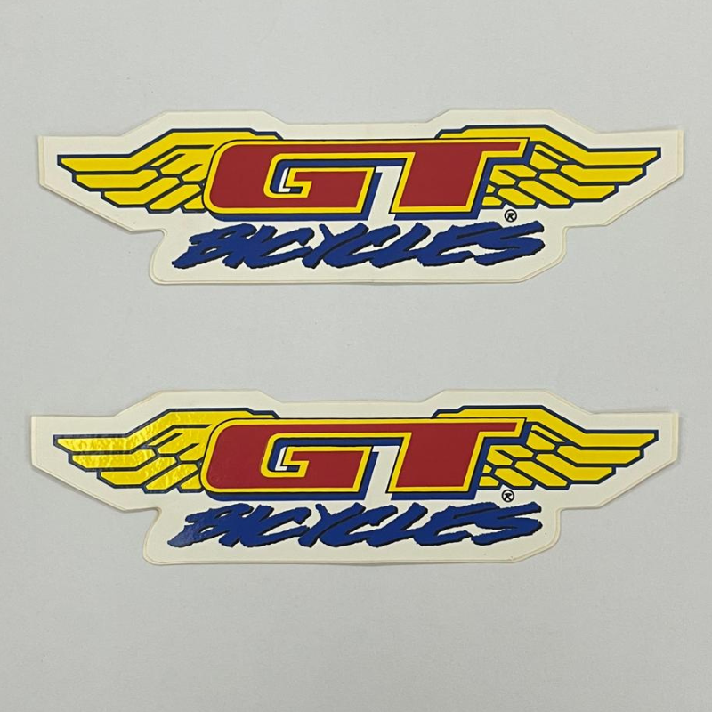 GT BMX Bicycles Wing Sticker Mid School Era Retro Decal Set of 2 - Vintage 1990s