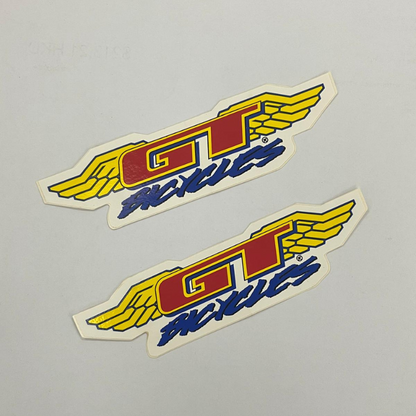 GT BMX Bicycles Wing Sticker Mid School Era Retro Decal Set of 2 - Vintage 1990s