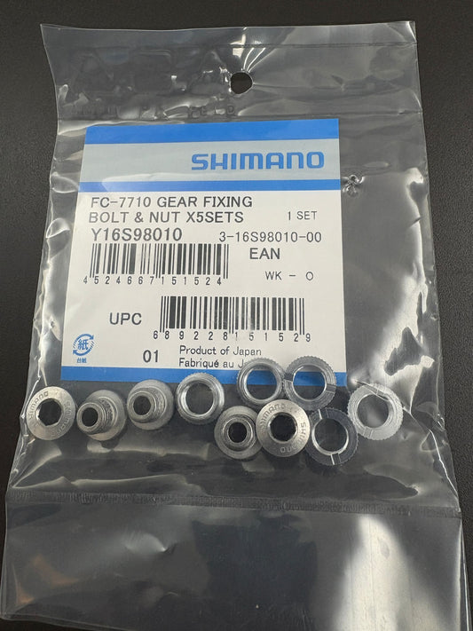 Shimano FC-7710 Gear Fixing Bolt & Nuts- ( 5 Sets)