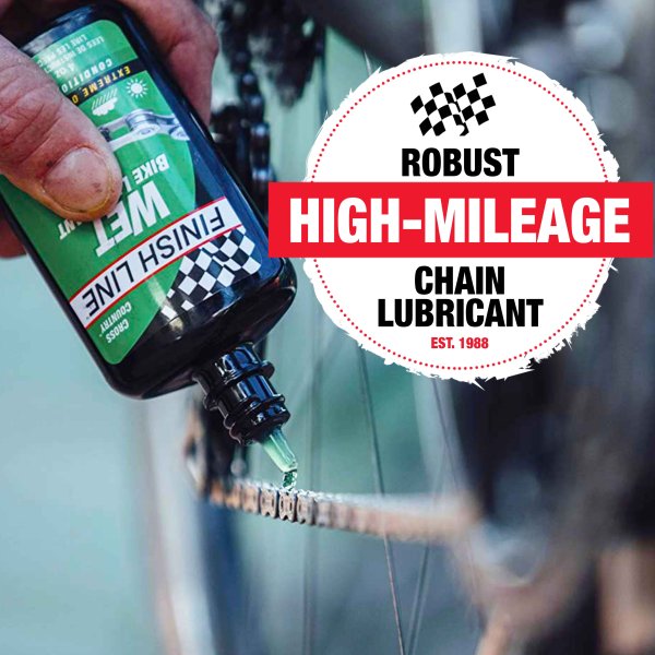 Finishline Wet Lube-The strongest Longest-lasting Water-resistant chain lubricant